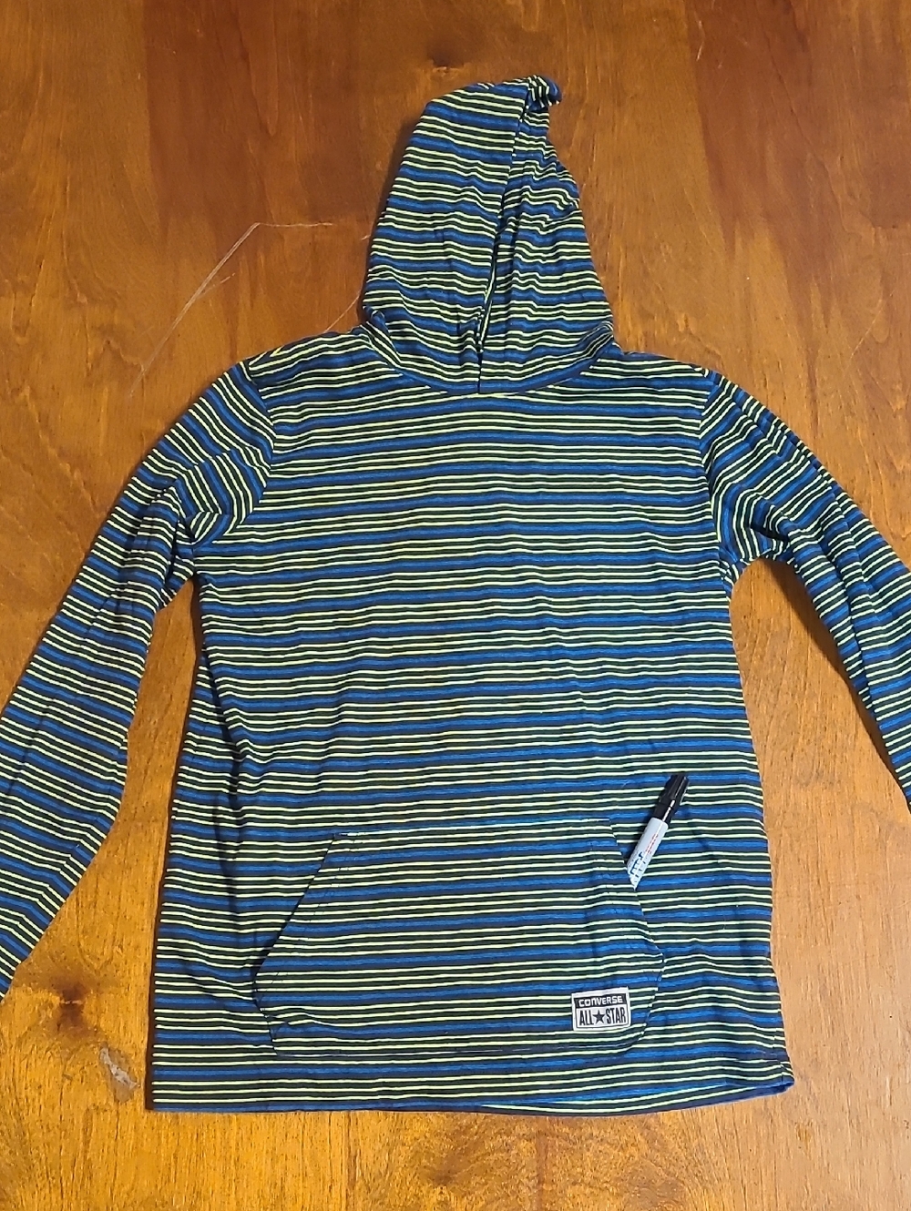 Converse Striped Hoodie in Blue, Green, Black